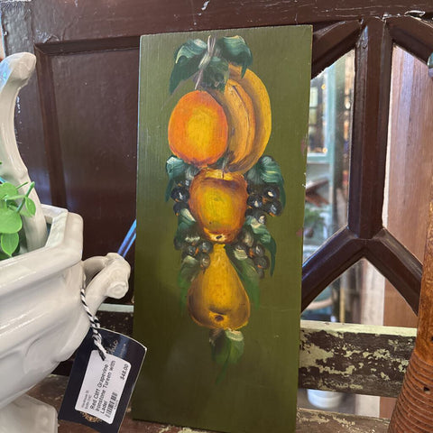 Painted Fruit on Wood 6x13.5