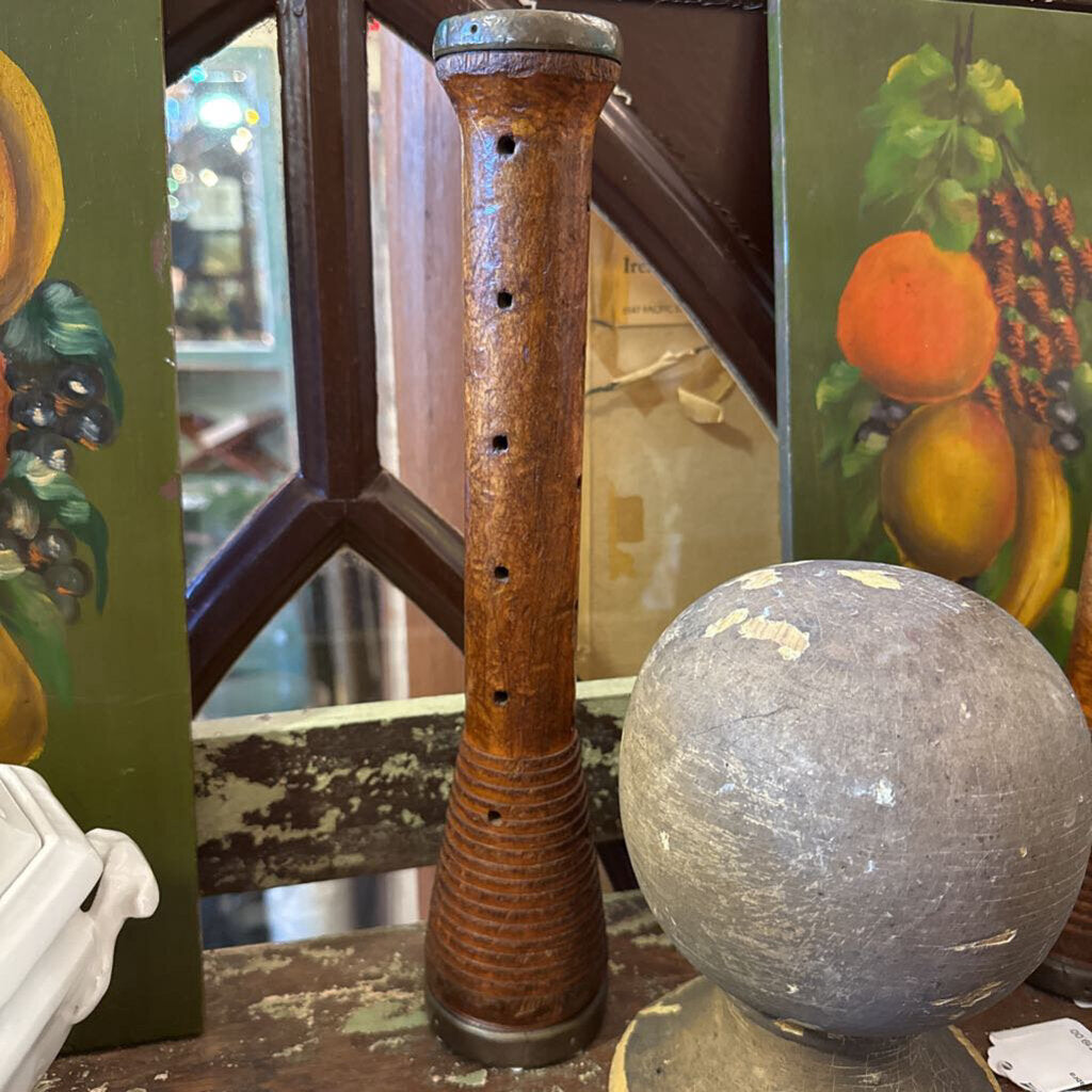 Wood and Brass Yarn Spool