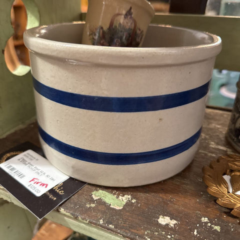Blue Stripe Crock