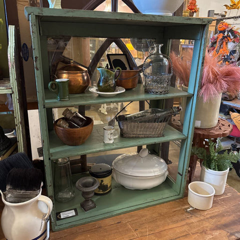 Green Display Cabinet 24W 31H 12.5D IN STORE PICKUP ONLY