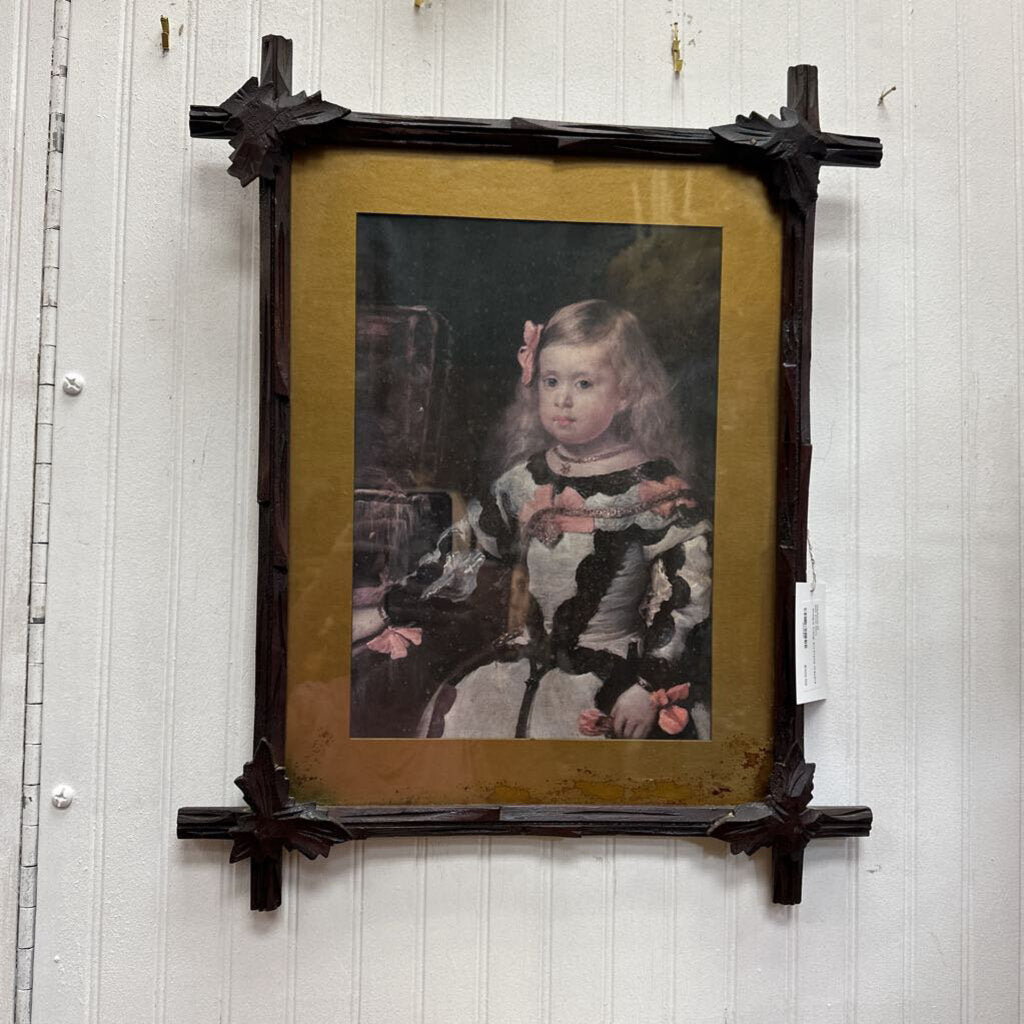 Antique Tramp Art Frame 17.5x21.5