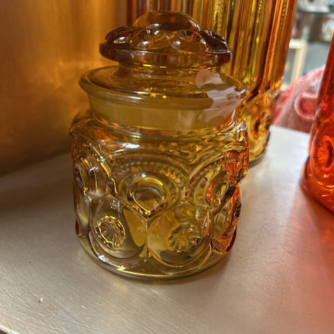 Amber Moon and Stars Canister 5"