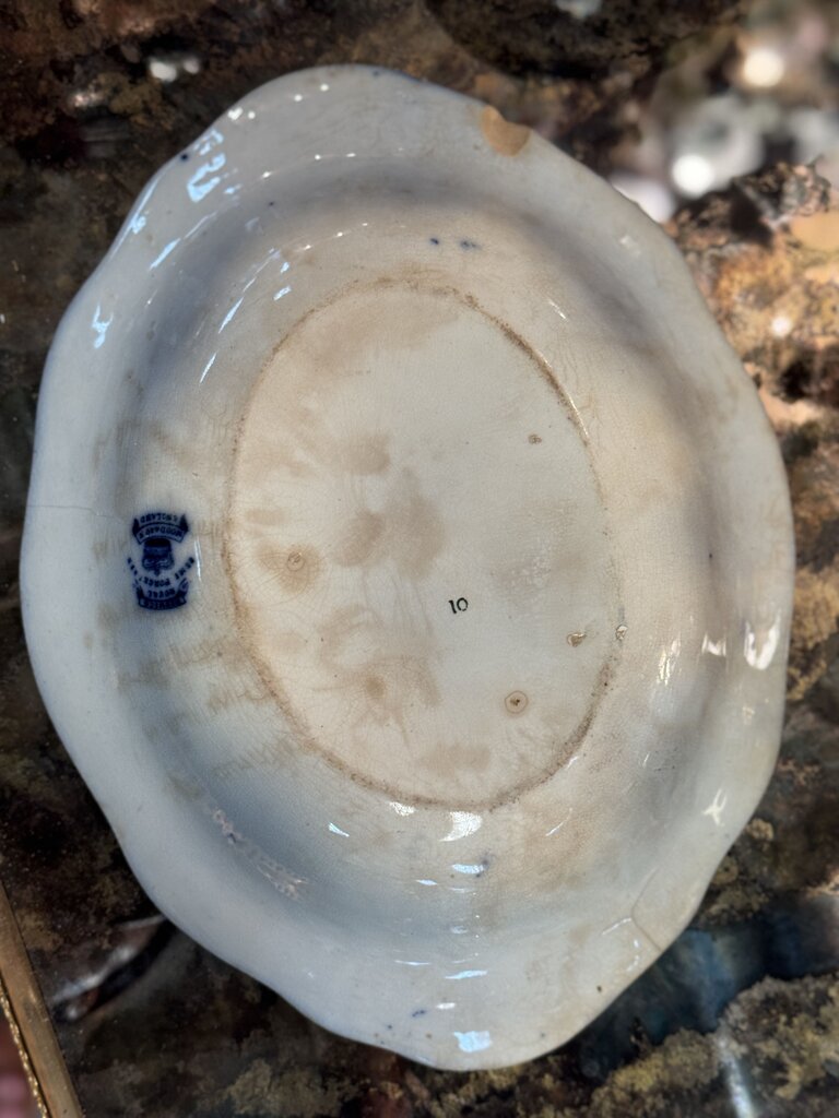 Antique flo blue platter