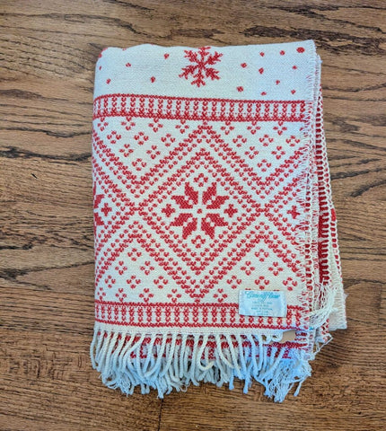 Vintage Wool Red/Cream Throw