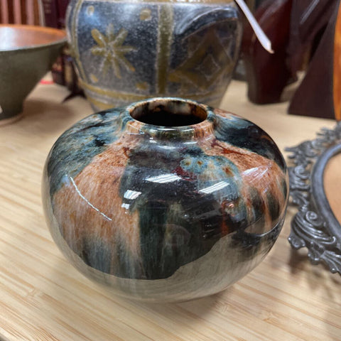 Moxie- Gray & Brown Mottle Glaze Pottery Vase - 3"