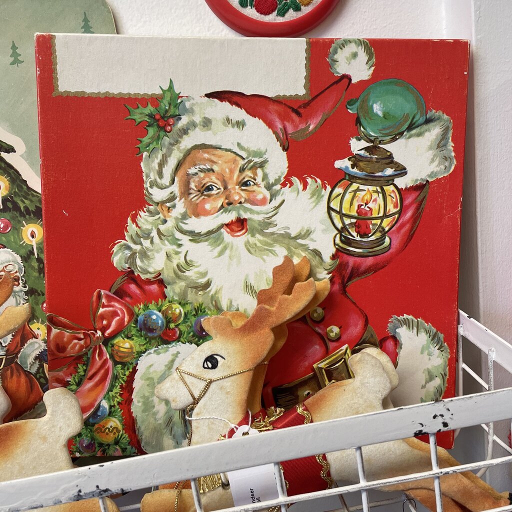 Moxie - Vintage Santa Holding Lantern Gift Box - 10.5 x 10.5