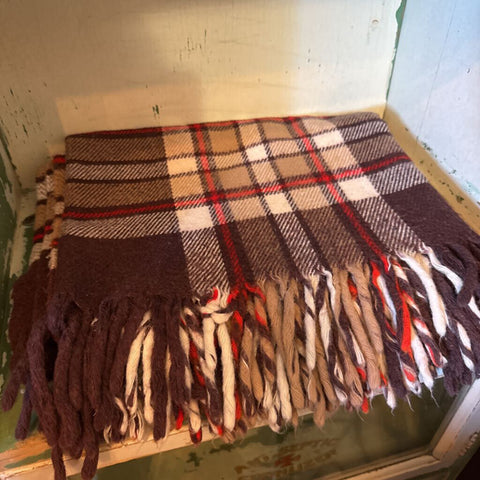 Brown Plaid Faribo Blanket