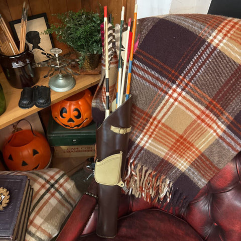 Leather Quiver and 8 Arrows