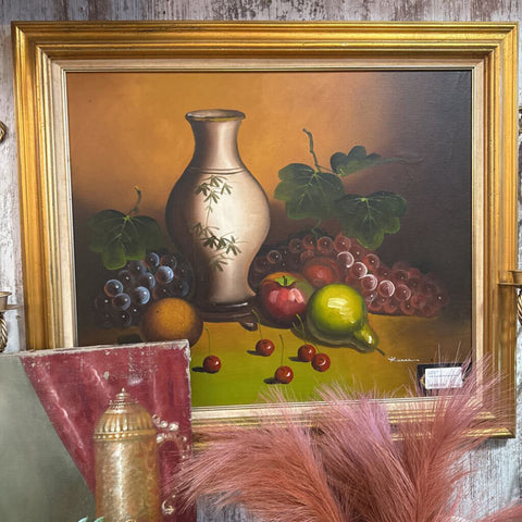 Fruit Vase Still Oil Painting 25x29