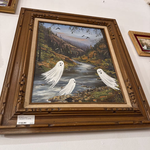 Large ghost in river painting