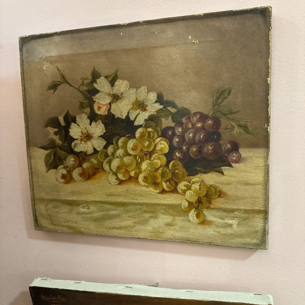 Oil painting, Victorian, 12" x 14" grapes