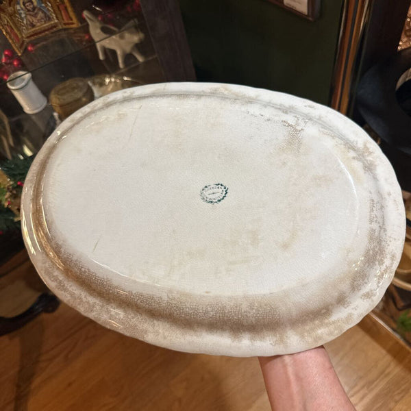 PERFECTLY CRAZED PHEASANT SERVING PLATE, DRESDEN