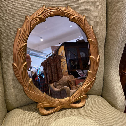 Vintage Gold Bow Mirror 12" x 14"