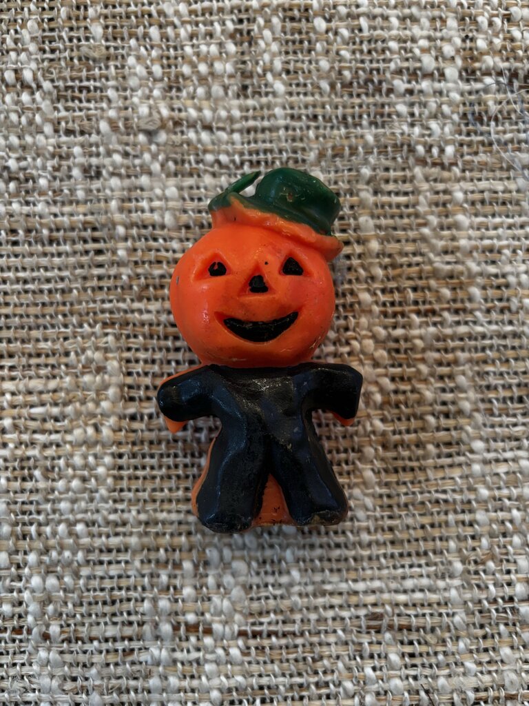 Set of 2 Vintage Gurley pumpkin man candles