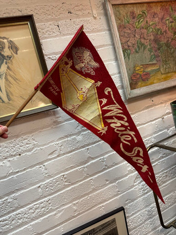 Vintage White Sox Pennant on Stick Red 28" W1891
