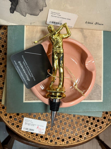 Vintage Golfer Plastic Trophy Wine Stopper W1894