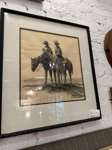 Original Art Cowboys signed and dated 1973 18x20