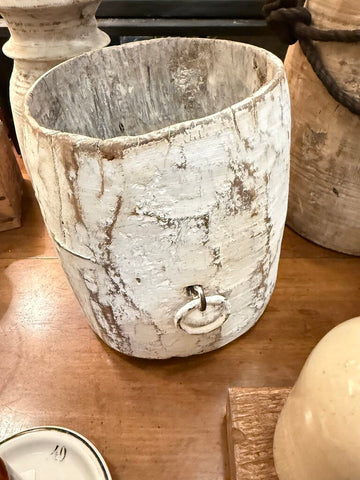 White wash wood vase