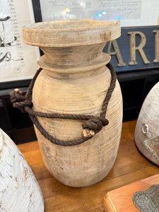 Tall wood vase