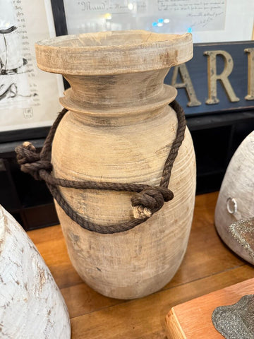 Tall wood vase