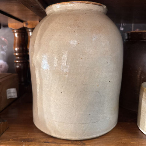 Ceramic cream glazed primitive pot