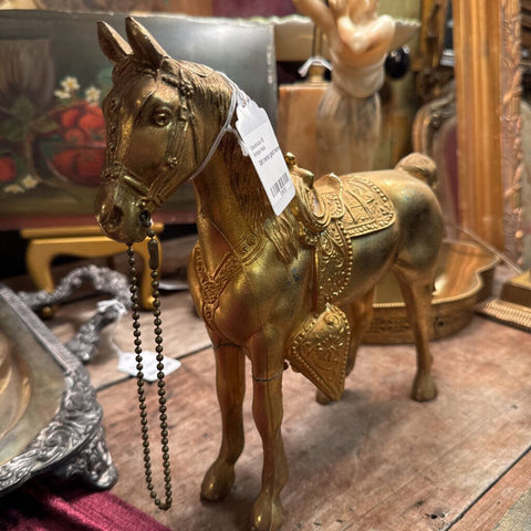 Gilt metal gold horse