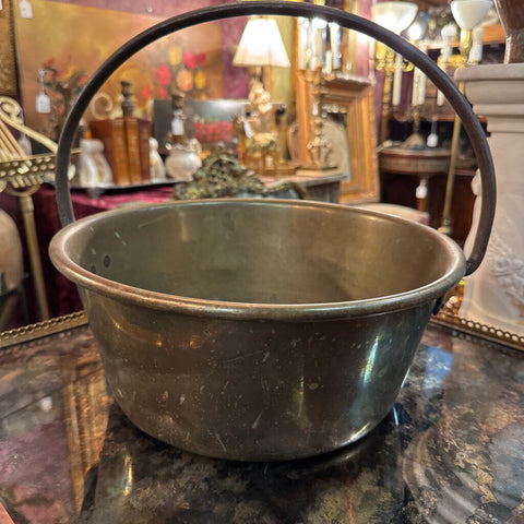 Brass bucket with iron handle