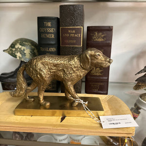 Pottery Barn Brass Dog Statue 10.5x7"