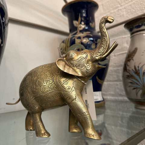 Brass Elephant Statue 10x9"