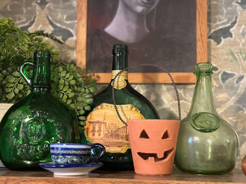 Terra-cotta pumpkin basket