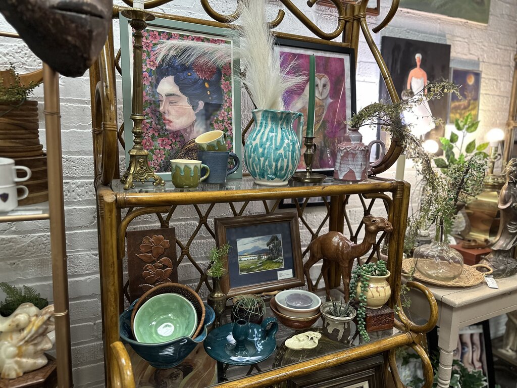 Rattan shelving unit in store pick up only