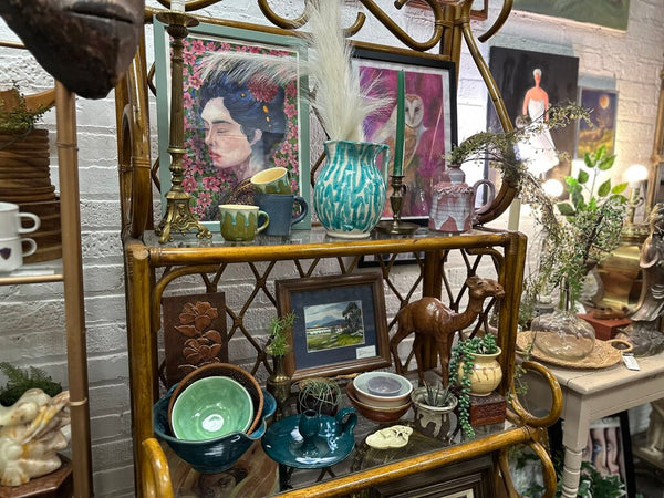 Rattan shelving unit in store pick up only