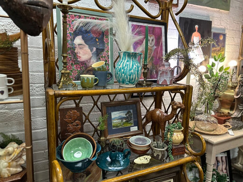 Rattan shelving unit in store pick up only