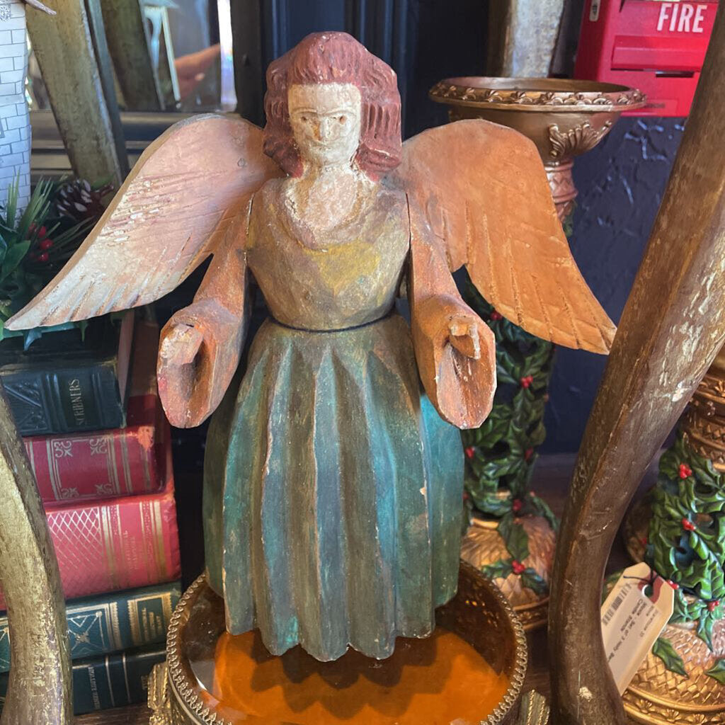 Moxie - Primitive Hand Carved Folk Art Angel - 9.25"