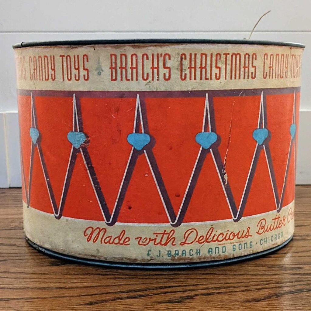 1930s Brach's Christmas Candy Drum