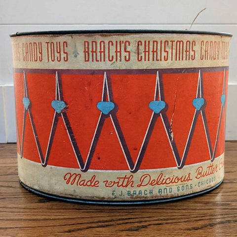 1930s Brach's Christmas Candy Drum