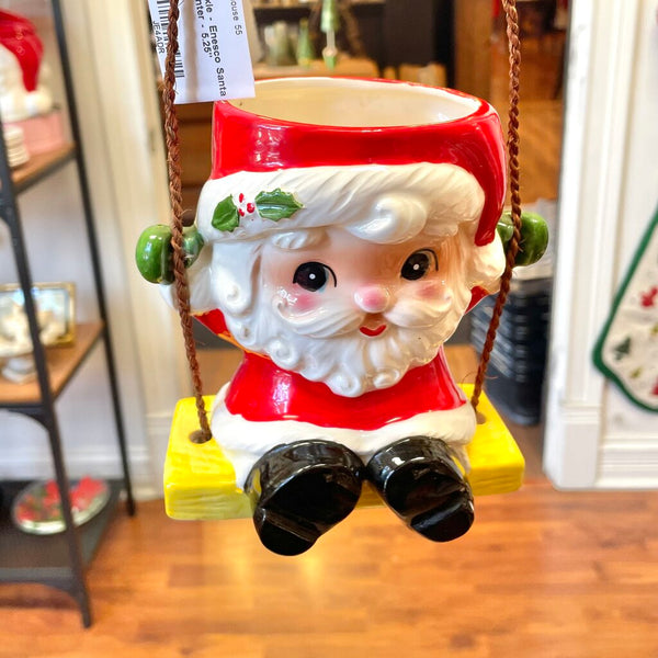 Moxie - Enesco Santa On Swing Planter - 5.25"