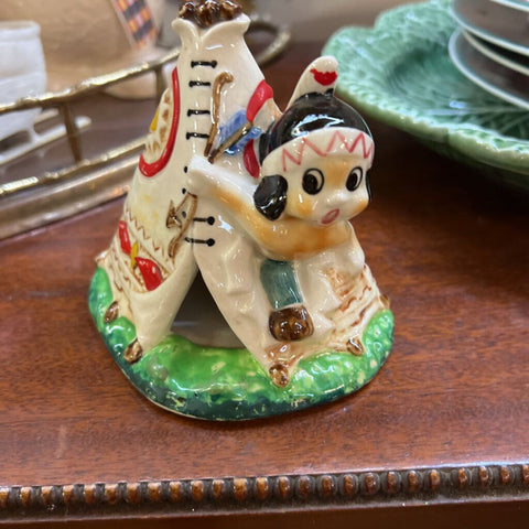 MCM 1950's Indian brave and teepee ashtray, as found