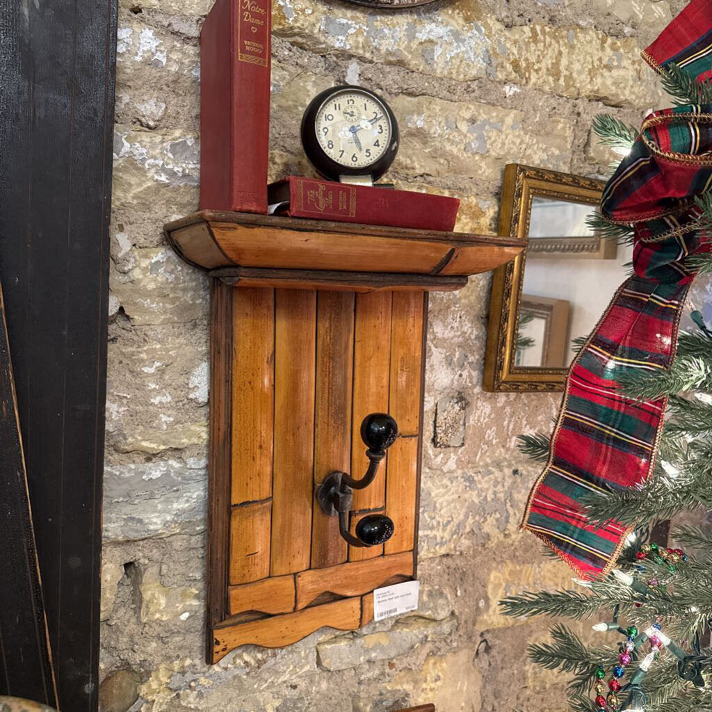 Bamboo Shelf with coat hook