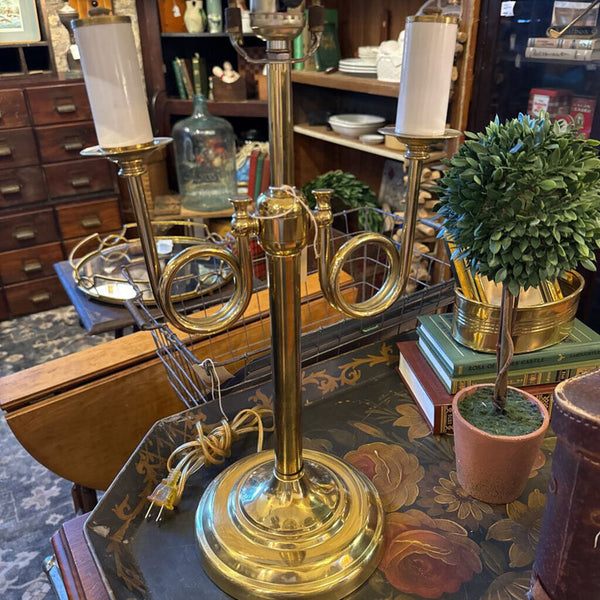 Brass Lamp with double candles 30 in tall pickup only