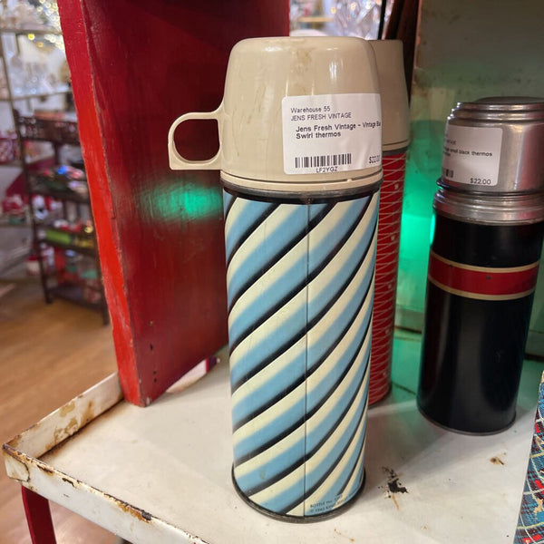 Jens Fresh Vintage ~ Vintage Blue Swirl thermos
