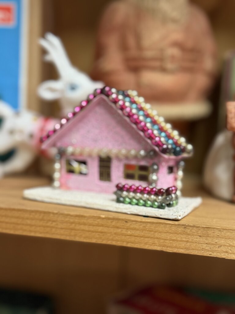 Pink Japan beaded Putz house