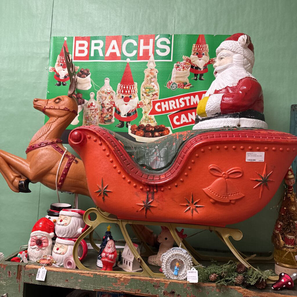 Santa and reindeer blow mold IN STORE PICK UP ONLY