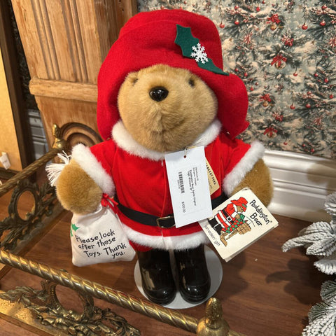 Paddington Bear Santa Original Tags w/stand 16" T