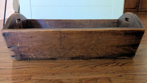 Antique Primitive Wooden Carrier w/Inset Handles 29x17x10