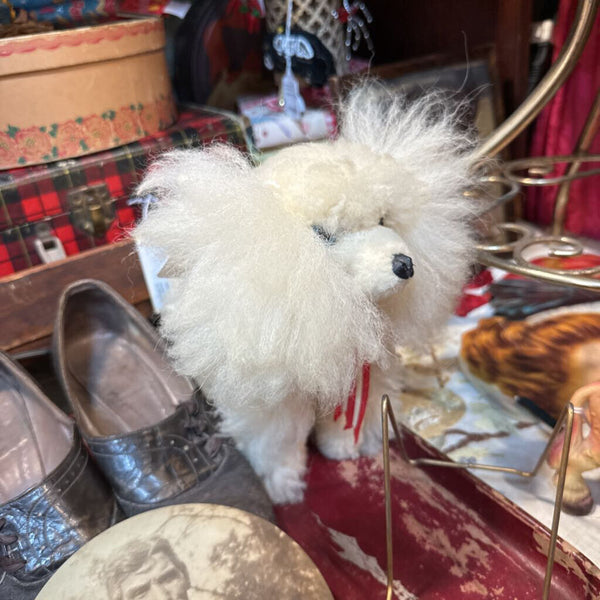 vintage shearling fur poodle stuffed animal