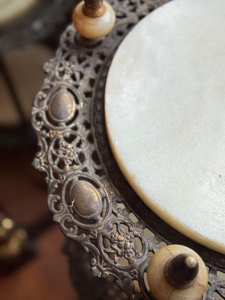 0372 3 tier brass and marble display stand (marble is removable)