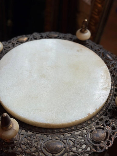 0372 3 tier brass and marble display stand (marble is removable)