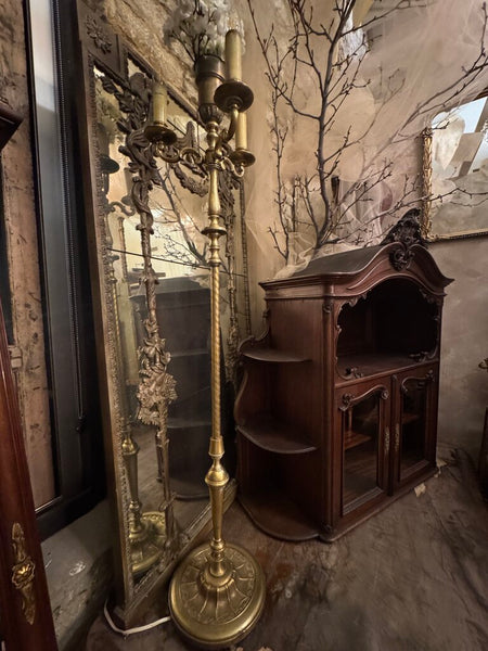 0674 Antique brass floor lamp (price firm)