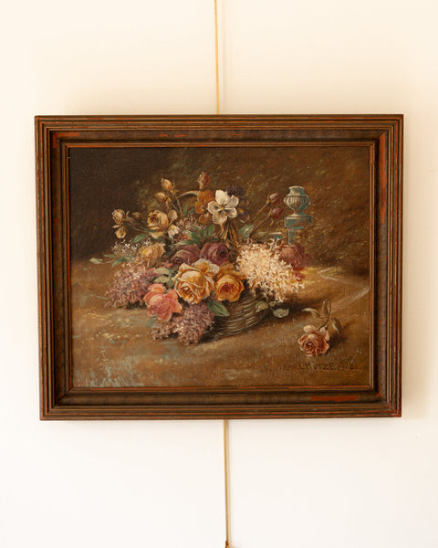0664 Mixed Pastel Florals In Basket by Artist Carl Mutze C. 1924